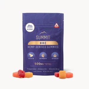 Summit 500mg HHC Gummies - Pineapple Guava + Strawberry Kiwi + Watermelon Mango - 25mg Each - 20 Count