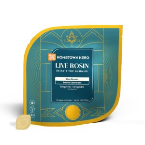 Hometown Hero 5mg THC Live Rosin Gummies + 5mg CBD - Blue Dream Sativa - 10 Count