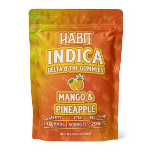 Habit 500mg D8 THC Gummy Pack (20 Count) - Indica Mango & Pineapple