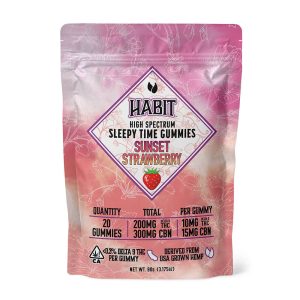 Habit Sleepy Time 500mg THC/CBN Gummies (20 Count) - Sunset Strawberry